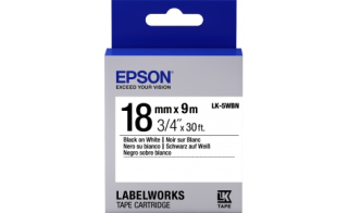 Лента Epson C53S655006 LK5WBN Стандартная лента 18мм, Бел./Черн., 9м