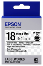 Лента Epson C53S655008	LK-5TBN	Прозрачная лента 18мм, Прозр./Черн., 9м
