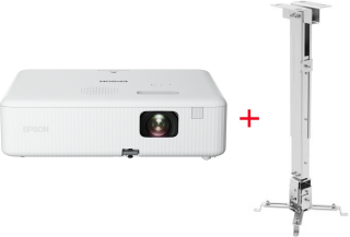 Проектор универсальный Epson CO-W01 + Крепление для проектора на потолок Mr.Pixel PRB-2