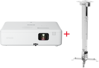 Проектор универсальный Epson CO-W01 + Крепление для проектора на потолок Eco Estelar PRB-2