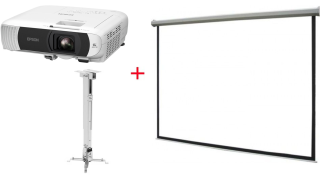 Проектор Epson EB-FH54 + Крепление для проектора Mr.Pixel PRB-2 + Экран Mr.Pixel 96