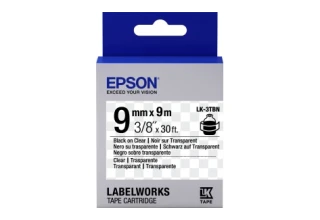 Лента Epson C53S653004 LK3TBN Прозрачная лента 9мм, Прозр./Черн., 9м