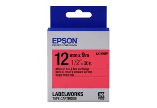 Лента Epson C53S654007 LC4RBP9 Пастельная лента 12мм, Красн./Черн., 9м