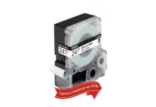 Лента Epson C53S656006 LK-6WBN9 Стандартная лента 24мм, Бел./Черн., 9м