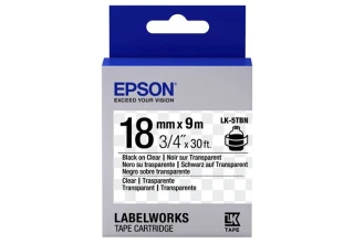 Лента Epson C53S655008	LK-5TBN	Прозрачная лента 18мм, Прозр./Черн., 9м