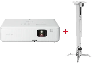 Проектор универсальный Epson CO-W01 + Крепление для проектора на потолок Mr.Pixel PRB-2