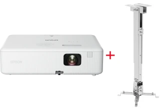 Проектор для дома Epson CO-FD01 + Крепление для проектора на потолок Eco Estelar PRB-2