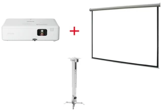 Проектор Epson CO-FH01 + Крепление для проектора Mr.Pixel PRB-2 + Экран Mr.Pixel 96