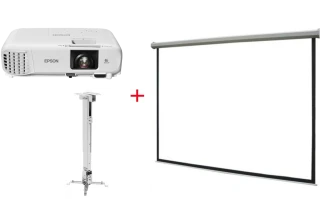 Проектор Epson EB-E24 + Крепление для проектора Mr.Pixel PRB-2 + Экран Mr.Pixel 96