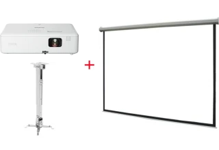 Проектор Epson CO-W01 + Крепление для проектора Mr.Pixel PRB-2 + Экран Mr.Pixel 96