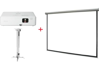 Проектор Epson CO-FD01 + Крепление для проектора Mr.Pixel PRB-2 + Экран Mr.Pixel 96