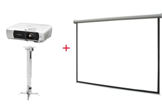 Проектор Epson EB-W55 + Крепление для проектора Mr.Pixel PRB-2 + Экран Mr.Pixel 96