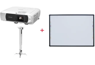 Проектор Epson EB-FH54 + Крепление для проектора Mr.Pixel PRB-2 + Интерактивная доска Mr.Pixel S82